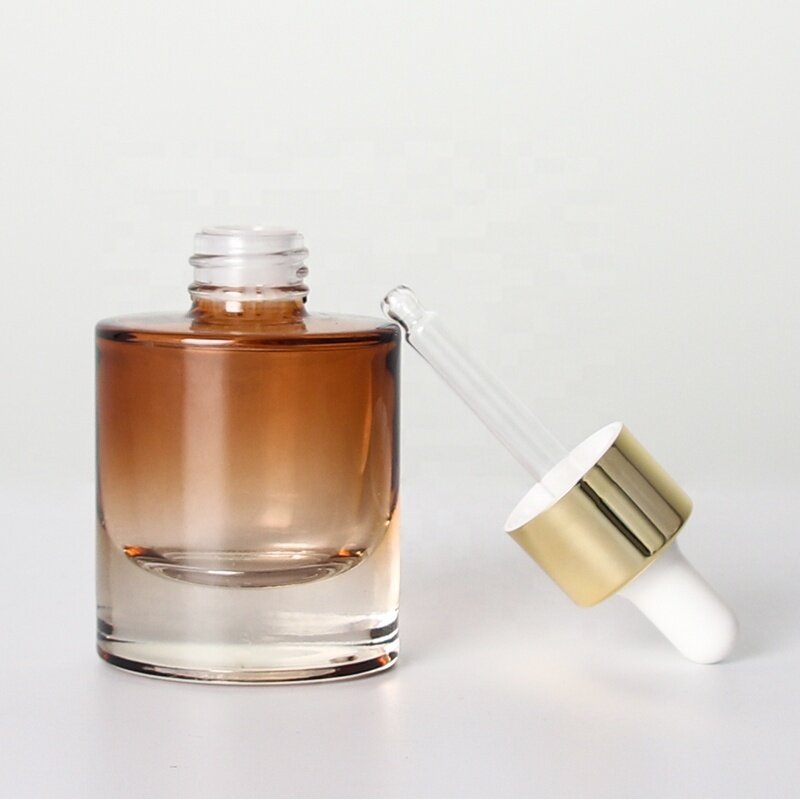 30ml gradient amber color for essential oil bottle thick bottom glass bottle for serum