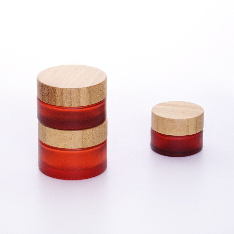 Packaging Factory  Little Fancy Bamboo Top Body Butters Glass Jars Wood Lid Glass Jars With Lids