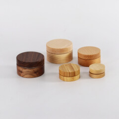 15g 30g 50g 100g 150g 200g cosmetic skincare natural bamboo aluminum  with different wooden material covered jar