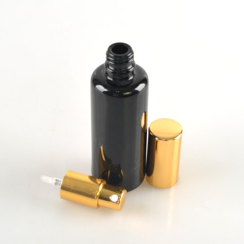 wholesale 10ml 15ml 30ml 50ml 60ml 100ml dark violet glass dropper bottle with gold cap gold lid gold spray sprayer bottels new