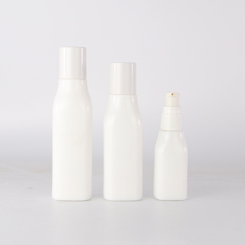 High Quality Opal White Glass Bottle And Jar For Skincare, luxury white glass bottle