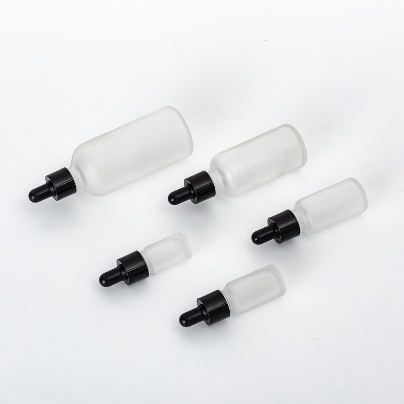 5ml 10ml 15ml 30ml 50ml 100ml  frosted mini and small serum and essential oil dropper glass bottle for tincture