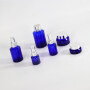 Manufacturer cobalt blue sloping shoulder glass bottle and cream glass jar blue glass bottle and jar