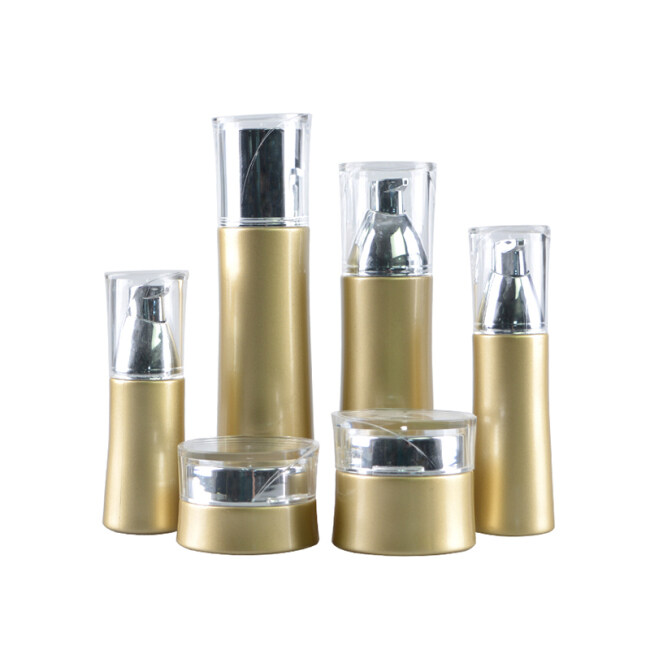 gold glass cream jar gold cosmetic container set gold cosmetic jars bottle packaging with pump sprayer & spray bottle cosmetic