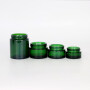 20g 30g 50g 100g high quality round green glass jar cosmetic container with black plastic cap