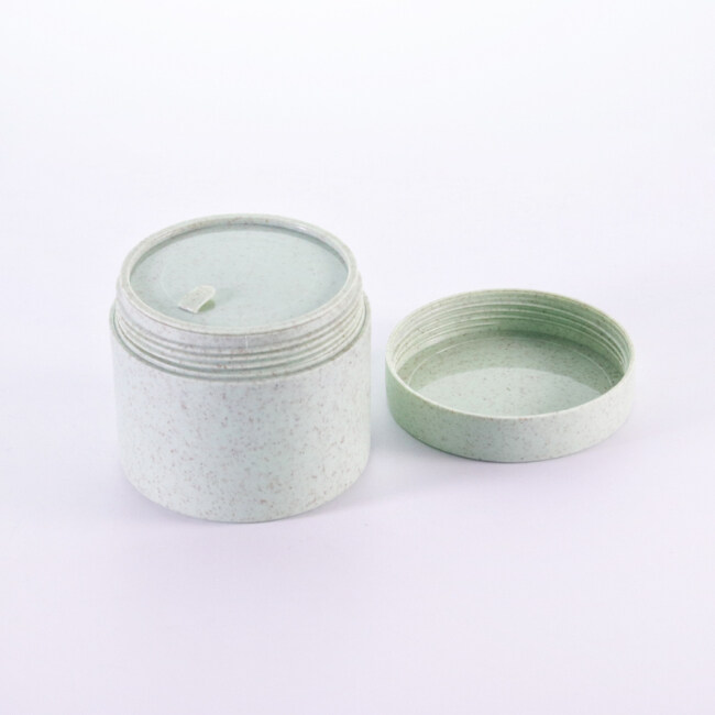 Green Color straw PLA cream jar biodegradable straw cream jar for skin care cosmetic packages