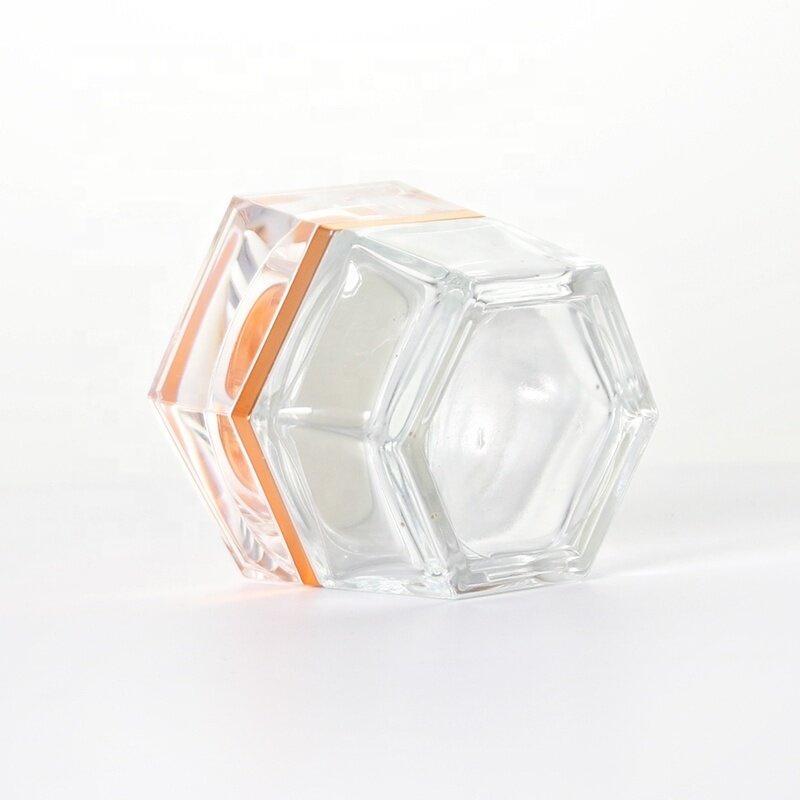 50ml cream jar with orange clear plastic lid skin care cream jar wholesale luxury cream jar custom