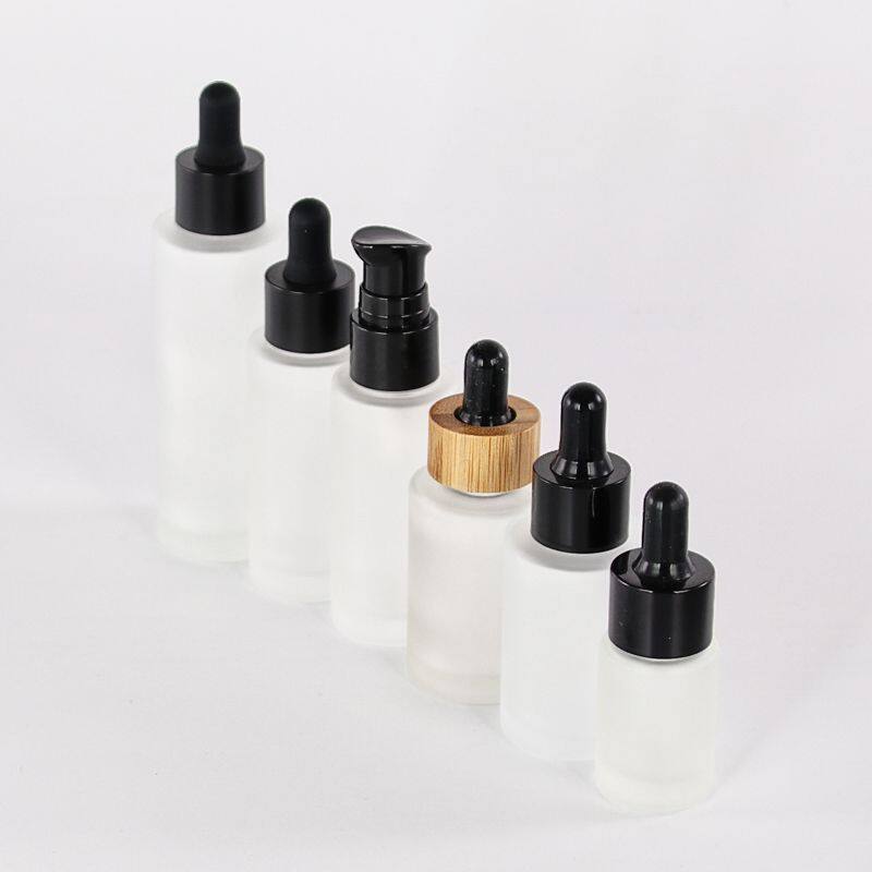 30ml 50ml 100ml cosmetic skin care essential oil essence packaging frosted glass flat shoulder matte serum dropper bottle