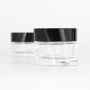 high quality specific glass bottle cream jar set with black plastic cover