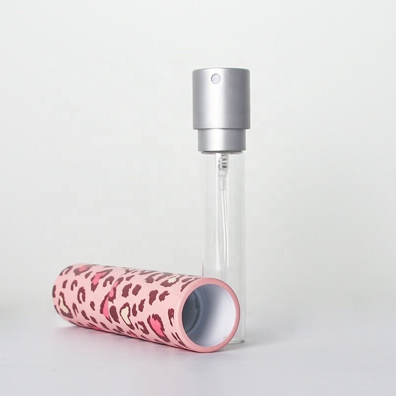 8ml leopard pattern aluminum refillable perfume atomizer knob style design atomizer wholesale