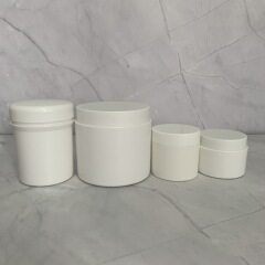FACTORY CUSTOM  PLA recycled stackable canister EMPTY white Plastic cosmetic containers