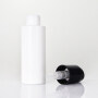 Ready to ship 50ml round shape opal white glass bottle with black lotion pump for cosmetic skincare