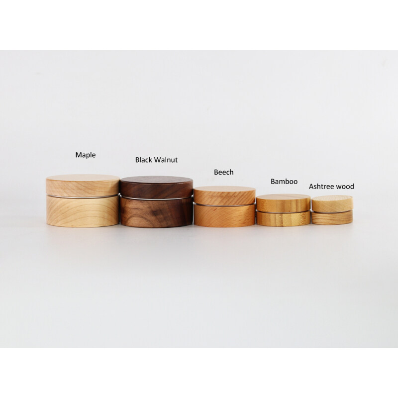 10g 30g 50g 100g new developed fashion real wooden bamboo full cover cosmetic bottle with aluminum inner jar