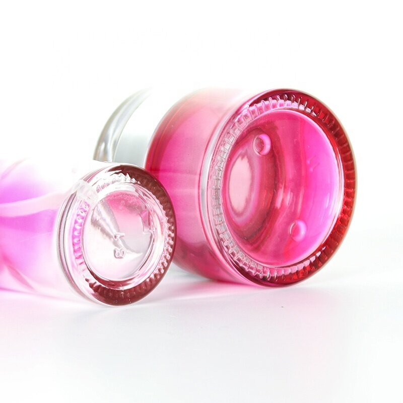 Painted Magenta Luxury Skincare Glass Jars for Cosmetic Creams