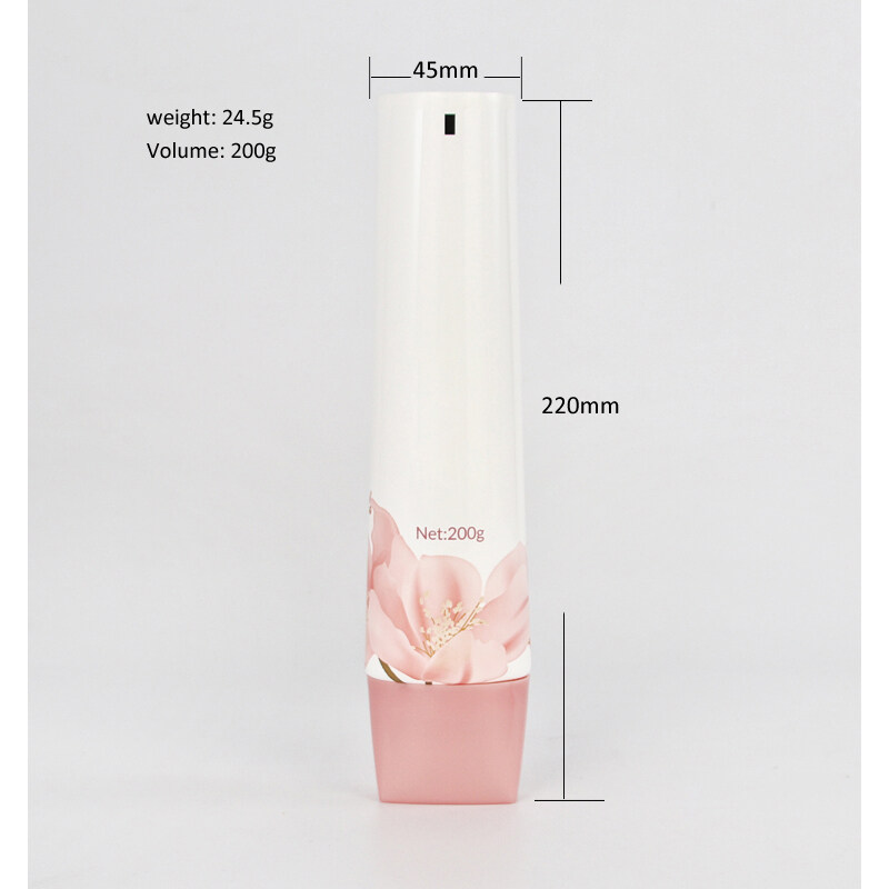 Pink Color Plastic Essence Squeeze Tubes with plastic lids for hand cream lotion gel essence cosmetic packaging