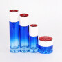 Customized Painted Blue Skin Care Cosmetic Sets 100ml 120ml 30ml 50g Face Toner Serum Glass Bottles And Jars