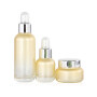 glass cosmetic packaging ,30ml 100ml lotion bottle with high quality round transparent plastic lid ,50g glass cream jar
