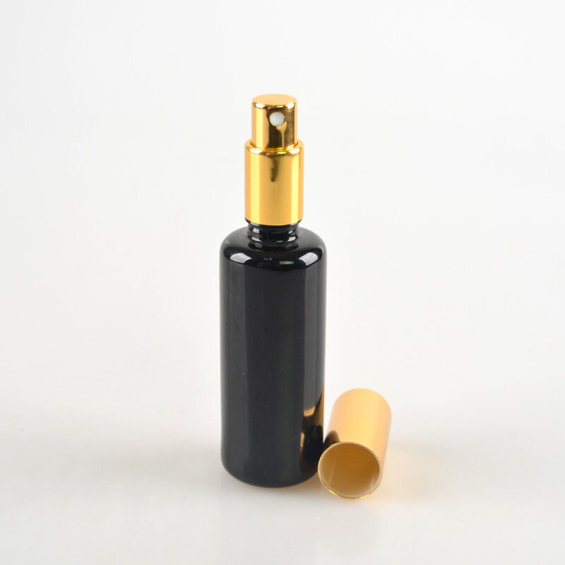 wholesale 10ml 15ml 30ml 50ml 60ml 100ml dark violet glass dropper bottle with gold cap gold lid gold spray sprayer bottels new