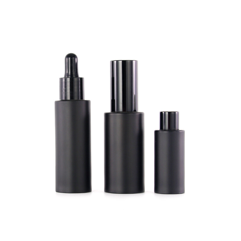 10ml 30ml Black cosmetic packaging plastic PETG dropper or sprayer bottle