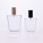 30ml 50ml rectangular transparent glass perfume spray empty bottle metal lid