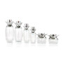 Cosmetic Packaging Lotion Pump Bottle and Skincare Cream Jar Container Clear Glass Skin Care Cream Personal Care Round Shape