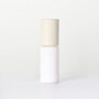 opal white glass bottle with steel ball and white ash wood lid for Portable perfume bottle or essential oil