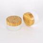 5g 15g 30g 50g 100g 200g clear frosted glass jar with wood bamboo lid