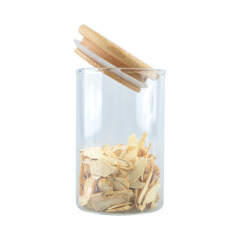 Glass Storage Jar Cover Customized Round Acacia Wood Seal Lid with Glass Storage Jar Wooden Lid Clear, Transparent Sundries