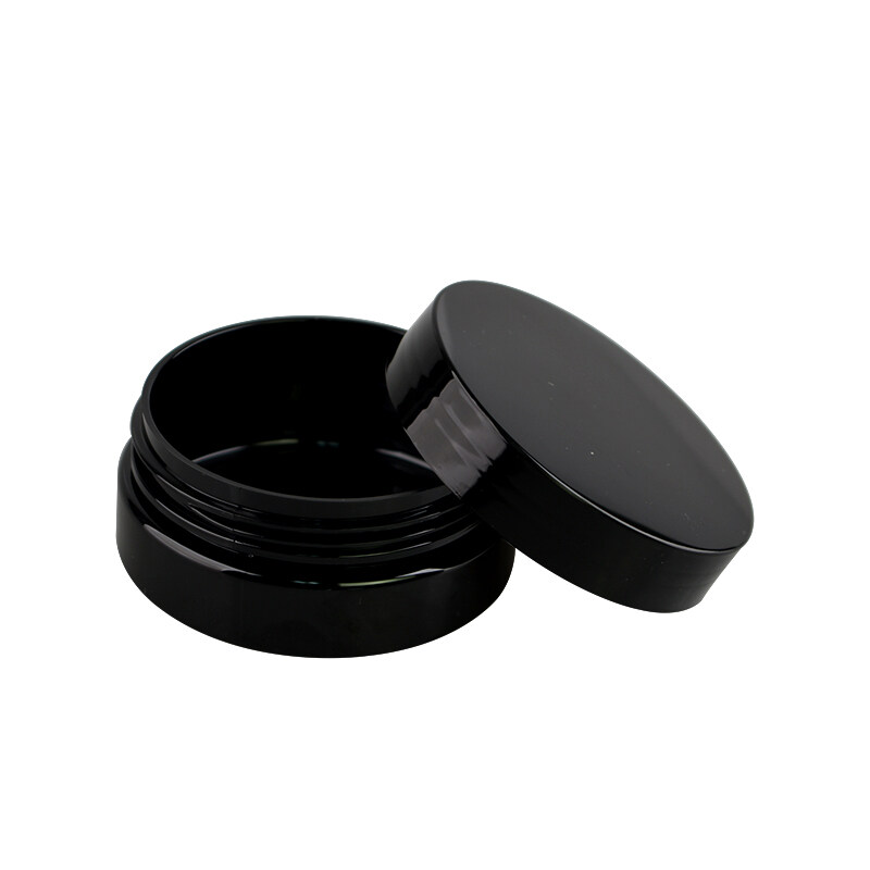 Black empty PET cosmetic cream jar container for cosmetics