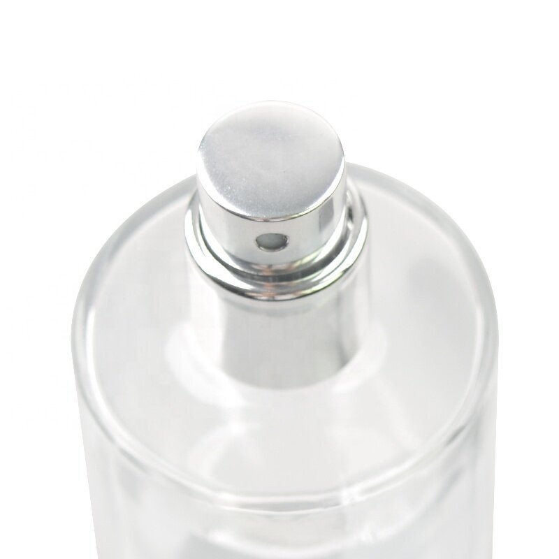 cylindrical 50ml clear perfume bottle glass bottle with special perfume bottle