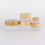 5g 15g 30g 50g 100g 200g cosmetic bamboo lid glass jar, 50g face cream frost glass jar with bamboo lid