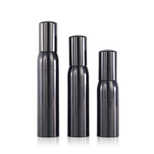 15ml 30ml 50ml empty black aluminium cosmetic lotion pump containers bottle
