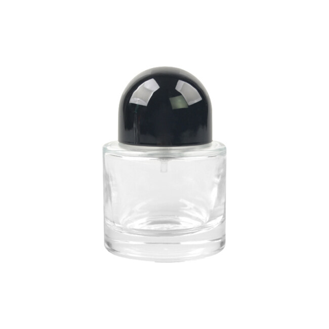 fancy 30ml clear perfume bottle glass bottle with shiny ABS cap
