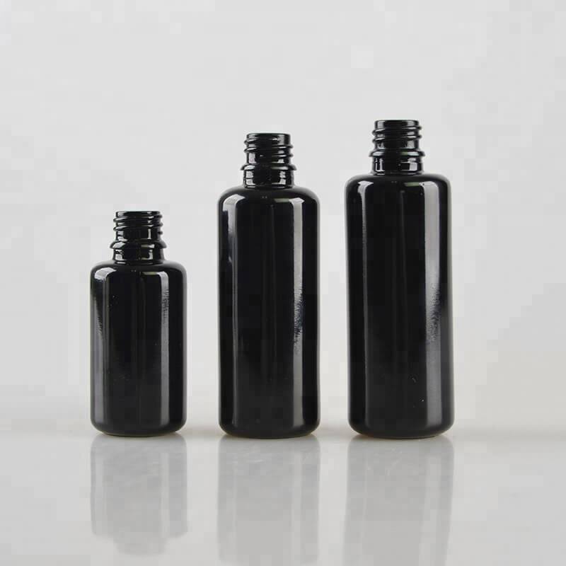 30ml 50ml 100ml 120ml 150ml 200ml  Dark violet inject color glass essential oil bottle with dropper with pump sprayer wholesale
