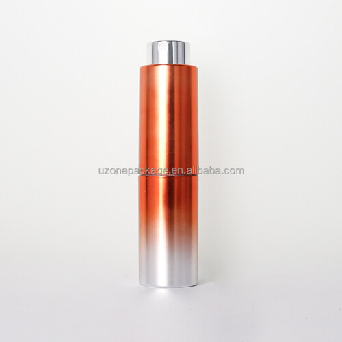 30ml Round orange refillable perfume atomizer with inner refillable glass bottle