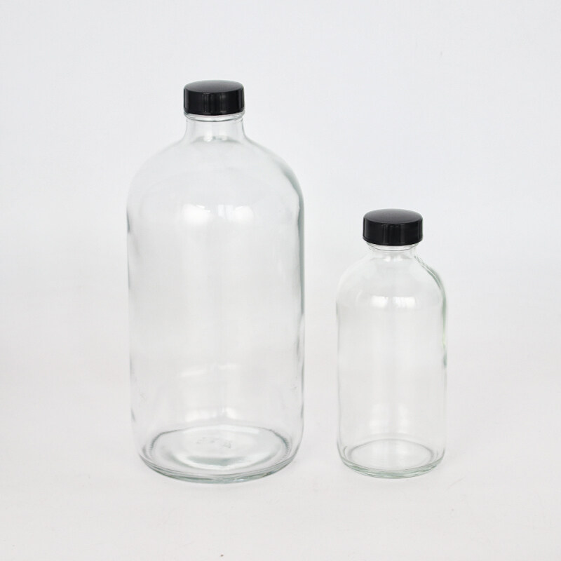 Manufacture Customized 15ml 30ml 60ml 120ml clear Boston Round Essential Oil Glass Dropper Bottle