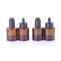 high end amber clear thick bottom 30ml flat shoulder round glass dropper bottle for essential oil serum bottle