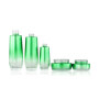 Green glass cosmetic packaging lotion and toner bottle and cream jar