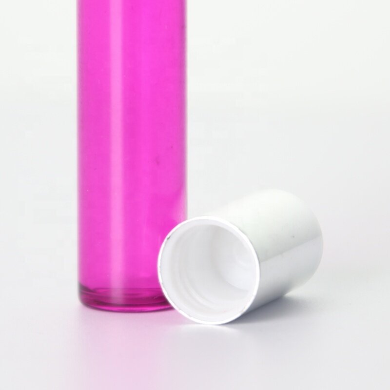 Colored slim glass roll on bottle with factory price 10ml slim roller for essential oil