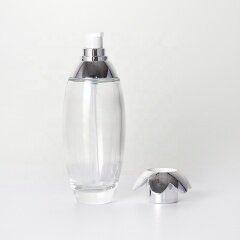 120mL Plating Silver Promotional Essential Oil Lotion Pump Glass Bottle
