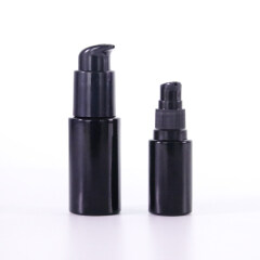 Manufacturer cosmetic glass bottle with pump black cosmetic lotion pump bottle