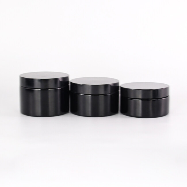 10 15 30 50 100 150 200 250g  opaque black glass big wide mouth glass jar for cosmetic face cream