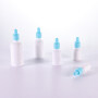 Hot Selling opal white  glass cosmetic bottles glass essential oil dropper bottles with colored lids cosmetic packaging