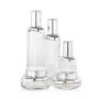Clear cosmetic glass lotion pump bottle and face cream jar