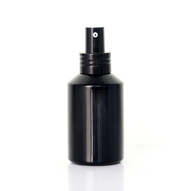 50ml customized black glass bottle glass bottle 100ml spray cosmetics lotion bottle for cosmetic packaging