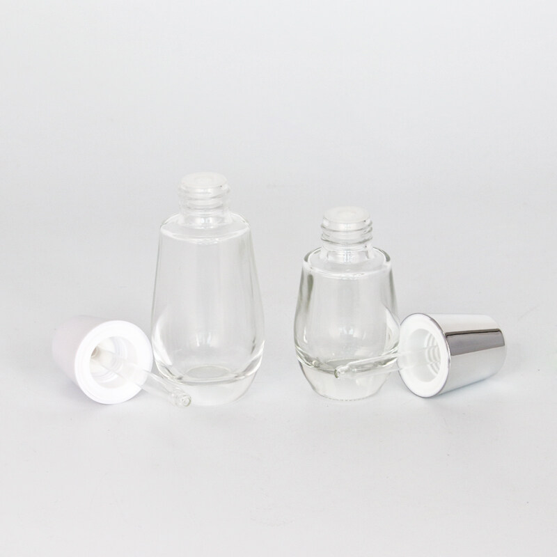 Customize 1oz 30ml 50ml 60ml Flat Shoulder Dropper Bottle Clear Frosted Glass Essential Oil Dropper Bottle