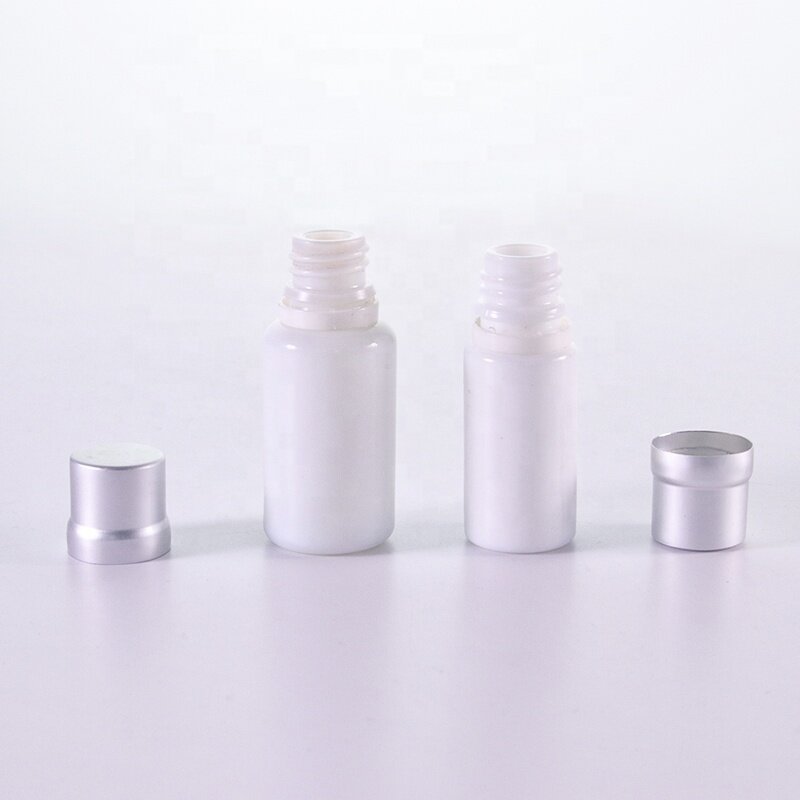 Opal White Sample Essential Oil Glass Bottle with Childproof Lid