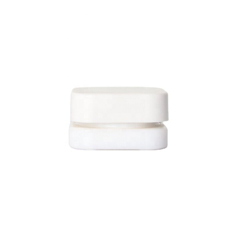 Opal White 5 grams Mini Square Glass Cream Jar