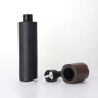 120ml frosted black glass bottle with ashtree wooden cap for skin care packaging