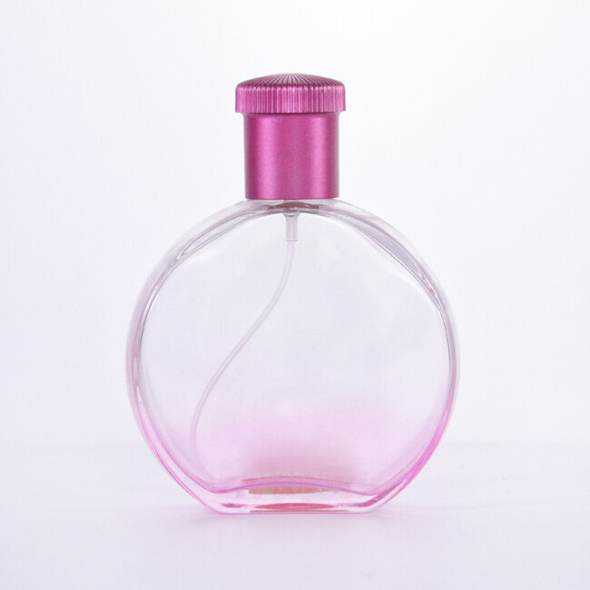 Wholesale customization 100ml Empty Perfume Bottle Luxury Acrylic Perfume Cap pink Spray bottle glass bottle